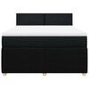 vidaXL Pat box spring cu saltea, negru, 160x200 cm, textil