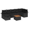 vidaXL Set de canapele pentru grădină 8 buc. Negru Rattan poli