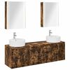 vidaXL Set dulap baie 5 buc. Stejar fumuriu Lemn prelucrat