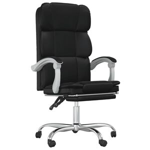 vidaXL Scaun de birou rabatabil din piele artificială neagră