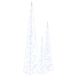 vidaXL Set conuri decorative cu LED-uri, albastru, 60/90/120 cm, acril