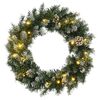 vidaXL Coroniță de Crăciun cu becuri LED, verde, 60 cm, PVC