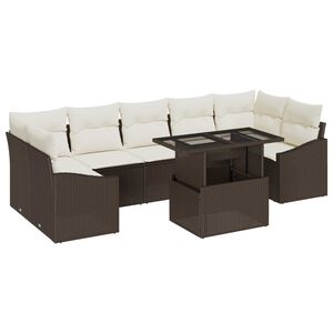 vidaXL Set de canapele pentru grădină 8 pcs Maro Rattan poli