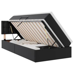 vidaXL Pat cu saltea și spațiu de depozitare Negru 90 x 190 cm