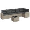 vidaXL Set canapele de grădină cu perne, 7piese gri deschis poliratan