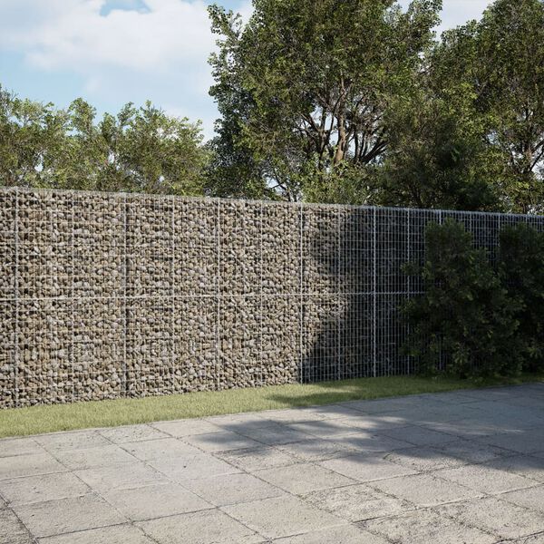 vidaXL Coș gabion cu capac, 700x50x200 cm, fier galvanizat