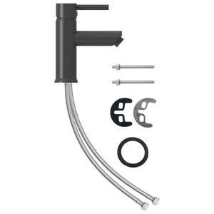 vidaXL Robinet chiuvetă de baie, gri, 130x176 mm