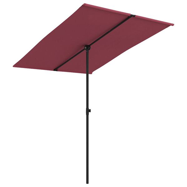 vidaXL Umbrelă de soare de exterior, stâlp aluminiu, bordo, 2x1,5 cm