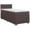 vidaXL Pat boxspring cu saltea Maro &icirc;nchis 100 x 200 cm Țesătură