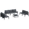 vidaXL Set de canapele pentru grădină 8 buc. Negru Oțel