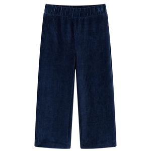 vidaXL Pantaloni de copii din velur, bleumarin, 92
