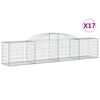 vidaXL Coșuri gabion arcuite 17 buc, 300x50x60/80 cm, fier galvanizat