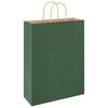 vidaXL Saci de h&acirc;rtie 50 buc cu m&acirc;nere verde 32x12x42 cm