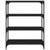 vidaXL Bibliotecă, negru, 80x33x100 cm, lemn prelucrat și oțel