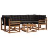 vidaXL Set de canapele de exterior cu pernă 7 pcs Natural și Negru