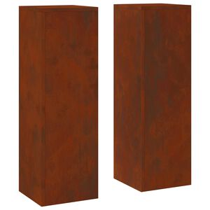 vidaXL Suport pentru plante 2 buc. Ruginit 24 x 24 x 75 cm