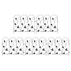 vidaXL Gard de Grădină Spalier Negru 307 x 54,5 x 0,3 cm