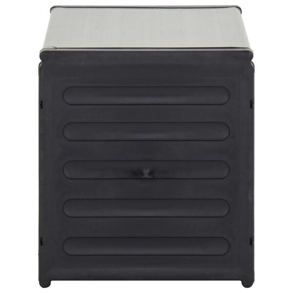 vidaXL Coș de deșeuri pentru grădină, gri, 85x34x40 cm