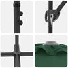 vidaXL Umbrelă de soare Verde 372 x 198 x 243 cm Poliester și Aluminiu