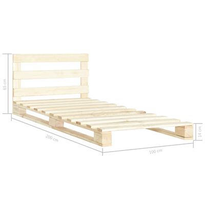 vidaXL Cadru de pat din paleți, 100 x 200 cm, lemn masiv de pin