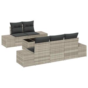 vidaXL Set de canapele pentru grădină 6 pcs Gri deschis și gri &icirc;nchis