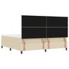 vidaXL Pat cu arcuri cu saltea cu headboard Crem 200 x 200 cm țesătură