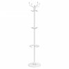 vidaXL Cuier cu suport umbrelă, alb, 180 cm, fier vopsit electrostatic