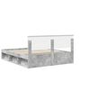 vidaXL Cadru de pat cu headboard Beton 160 x 200 cm Lemn de pin masiv