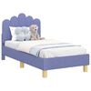 vidaXL Cadru de pat pentru copii cu spătar Albastru Jeans 70 x 140 cm