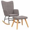 vidaXL Scaun balansoar cu taburet, gri taupe, textil