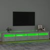 vidaXL Comodă TV cu lumini LED, gri beton, 240x35x40 cm