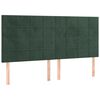 vidaXL Pat box spring cu saltea, verde &icirc;nchis, 200x200 cm, catifea