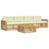 vidaXL Set de canapele de exterior 5 buc. Alb și crem