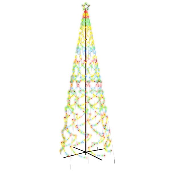 vidaXL Brad de Crăciun conic, 1400 LED-uri, multicolor, 160x500 cm