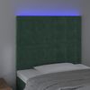 vidaXL Tăblie de pat cu LED, verde &icirc;nchis, 100x5x118/128 cm, catifea