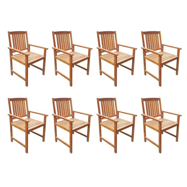 vidaXL Set mobilier de exterior, 9 piese, lemn masiv de acacia