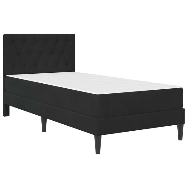 vidaXL Cadru de pat cu saltea cu headboard Negru 80 x 200 cm Catifea