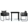 vidaXL Set de mobilier pentru grădină, 3 piese, negru
