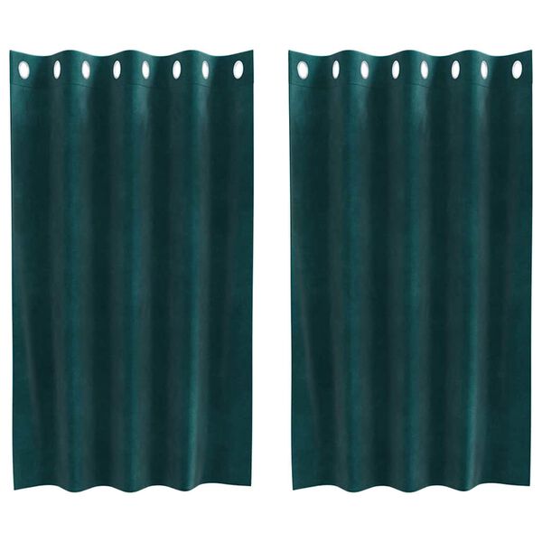 vidaXL Perdele opace 2 pcs Verde închis 140 x 140 cm Catifea