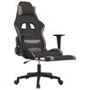 vidaXL Scaun de gaming cu taburet, negru și gri taupe, textil