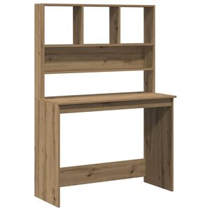 vidaXL Birou cu rafturi stejar artizanal 102x45x148 cm, lemn prelucrat