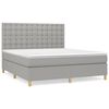 vidaXL Pat continental cu saltea, gri deschis, 160x200 cm, textil