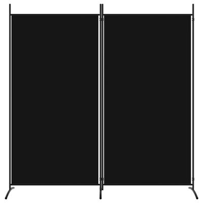 vidaXL Paravan de cameră cu 2 panouri, negru, 175x180 cm, textil