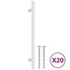 vidaXL M&acirc;nere de dulap, 20 buc., argintiu, 192 mm, oțel inoxidabil