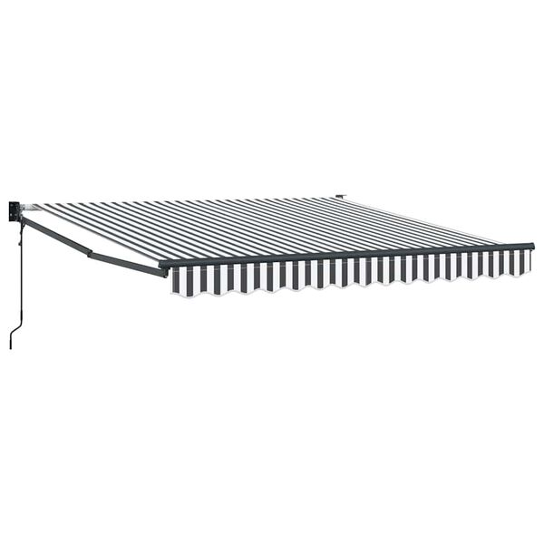 vidaXL Copertină retractabilă antracit/alb, 3x2,5 m, textil/aluminiu