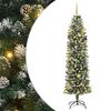vidaXL Copac Artificial Slăb de Crăciun Verde și alb 210 cm