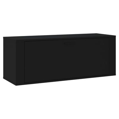 vidaXL Pantofar de perete, negru, 100x35x38 cm, lemn compozit