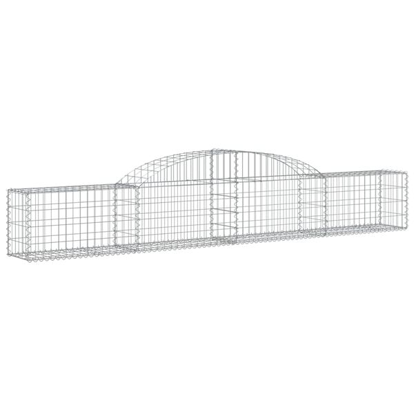 vidaXL Coșuri gabion arcuite, 4 buc., 300x30x40/60 cm, fier galvanizat