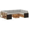 vidaXL Set de canapele de exterior 10 buc. Natural și gri deschis