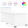 vidaXL Pat box spring cu saltea, alb, 80x200 cm, piele ecologică